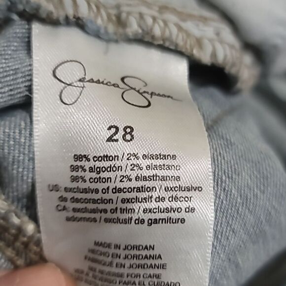 Jessica Simpson Blue Distressed Jeans Sz 28 - Picture 10 of 10
